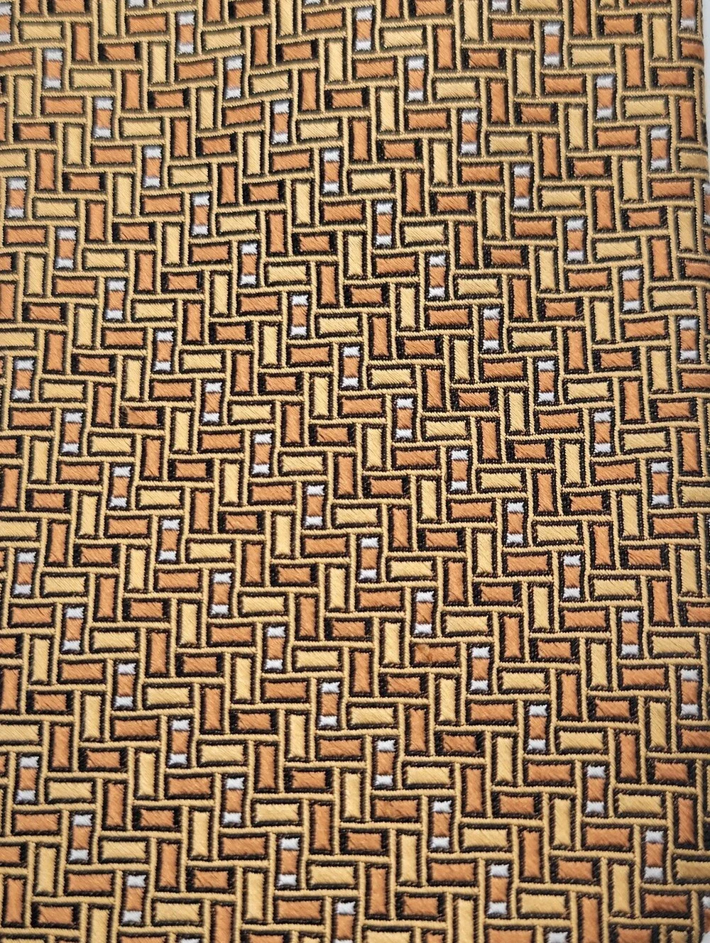 Robert Talbott Carmel Hand Sewn Silk Tie Medallion Gold Black USA